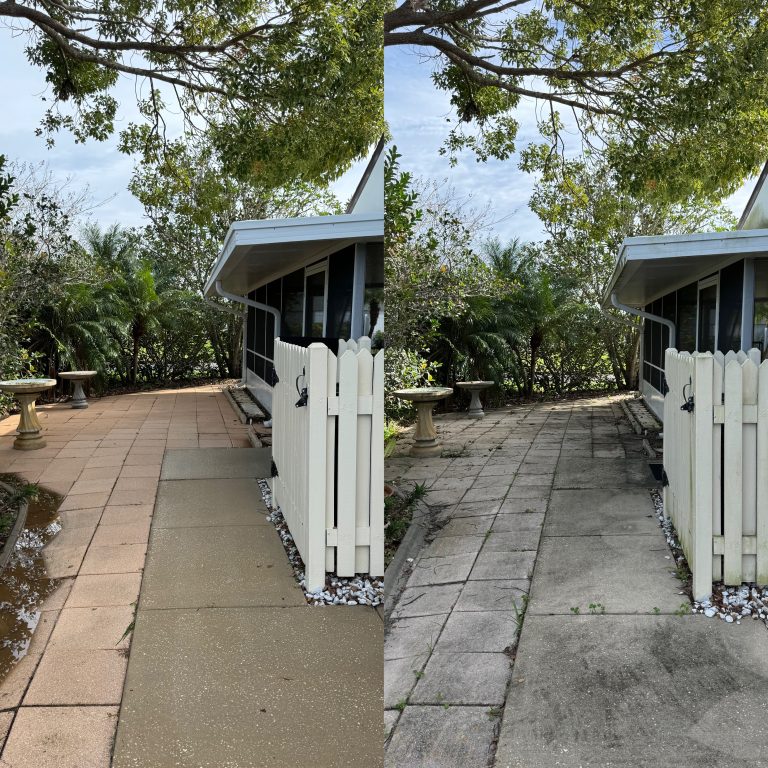 Pressure Washing Oak Hill FL before and after